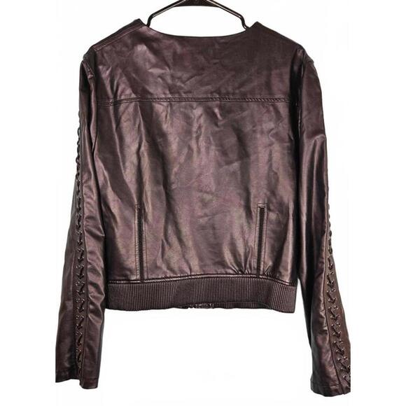 Guess Women's Black Faux Leather Black Jacket XL - Picture 3 of 8